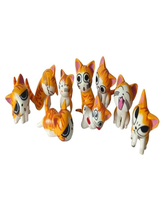BHOOLU&GOOLU Little Naughty Kawaii Kitten Miniature Figurien - 9 Pcs/Set - Image 1